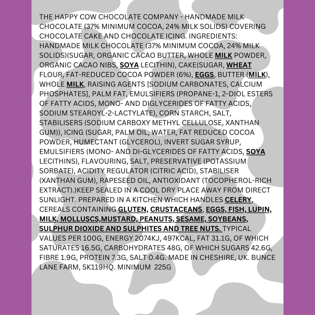 The Bruce Cake Filled Handmade Milk Chocolate Bar