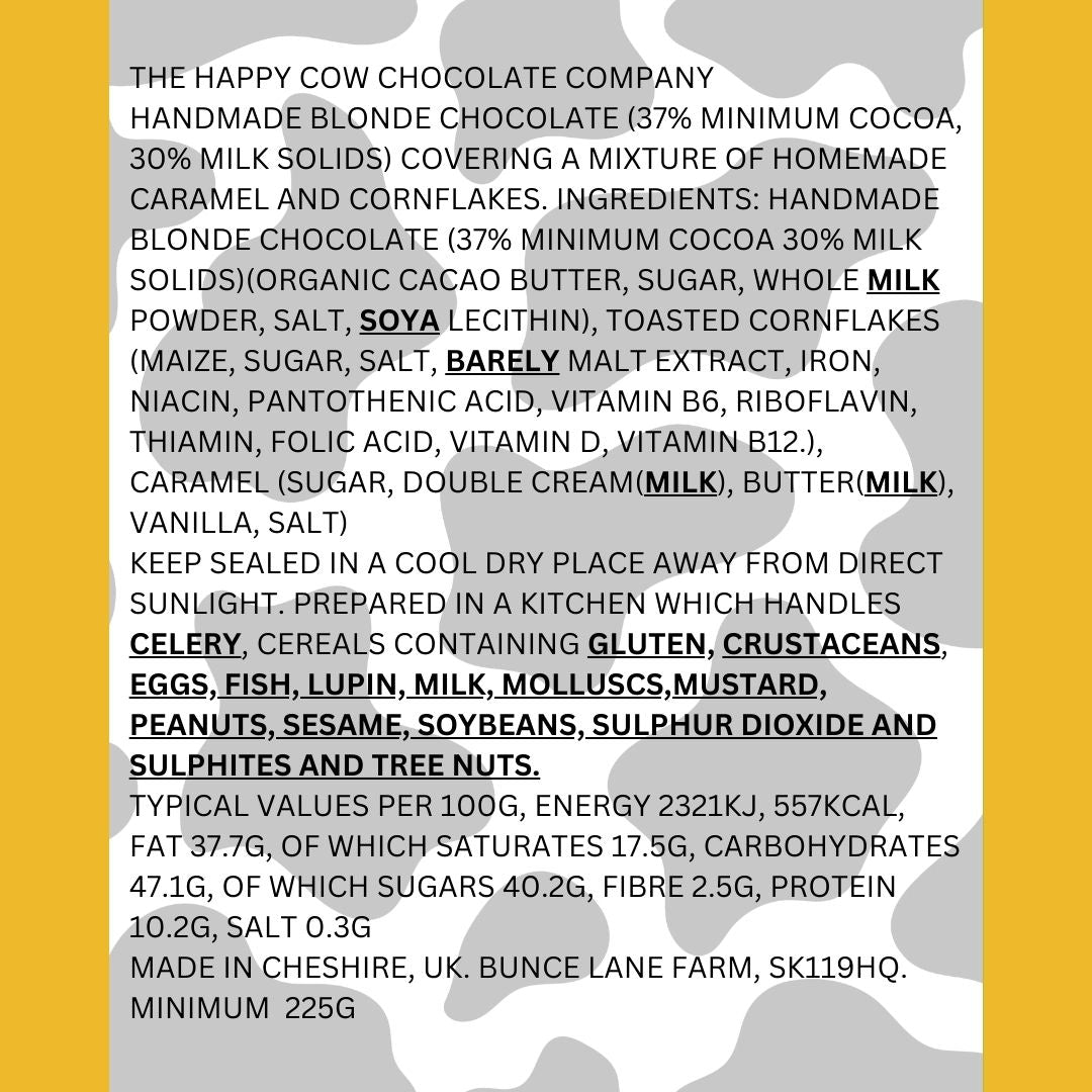 The Homemade Caramel Cornflake Filled Handmade Blonde Chocolate Bar