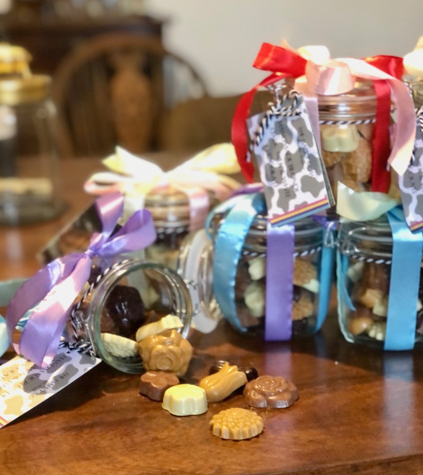 Handmade Chocolate Flower Jars