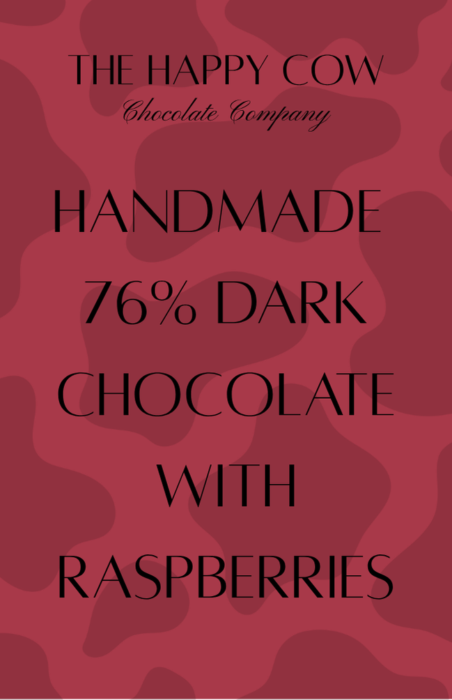 Handmade 76% Dark Chocolate with Freeze Dried Raspberries