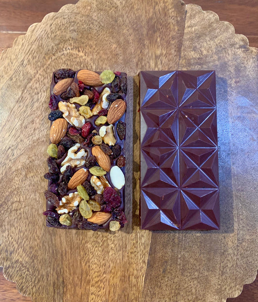 Handmade 76% Dark Chocolate with Assorted Fruit & Nuts