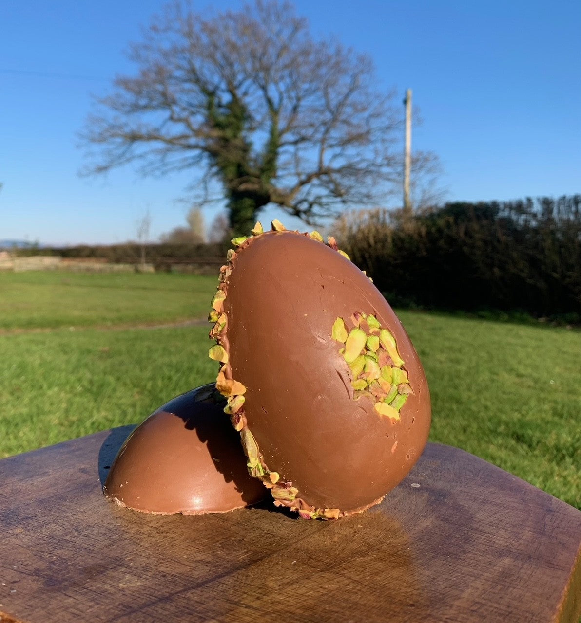The Ultimate Luxury Pistachio Cream Handmade Milk Chocolate Egg