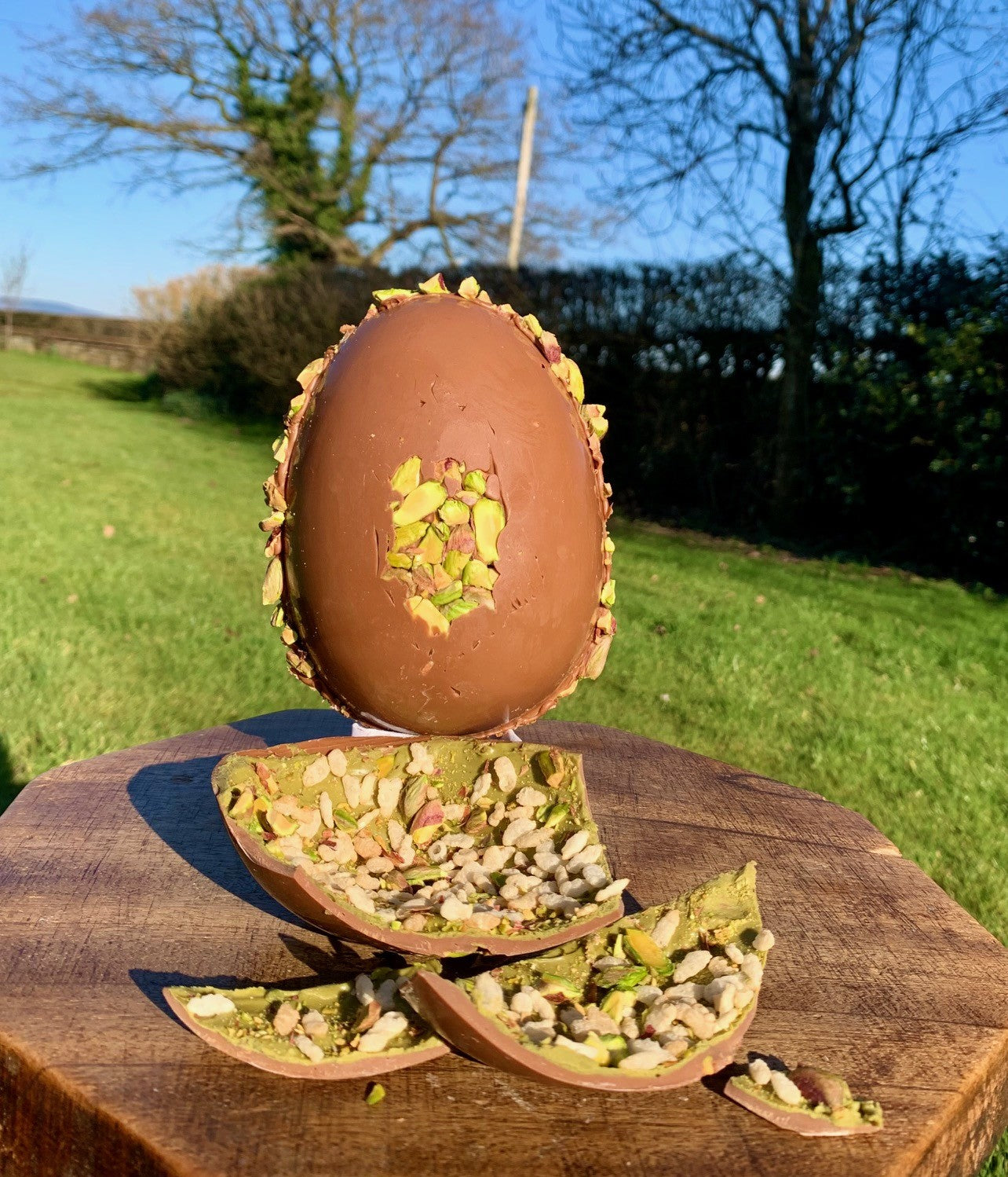 The Ultimate Luxury Pistachio Cream Handmade Milk Chocolate Egg