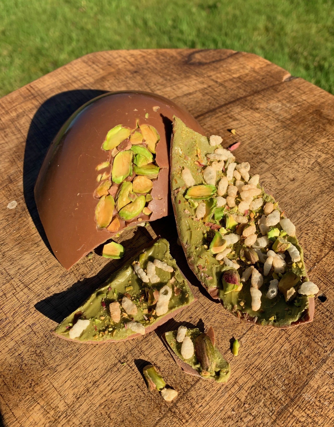 The Ultimate Luxury Pistachio Cream Handmade Milk Chocolate Egg
