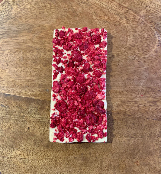 Handmade White Chocolate & Vanilla with Freeze Dried Raspberries
